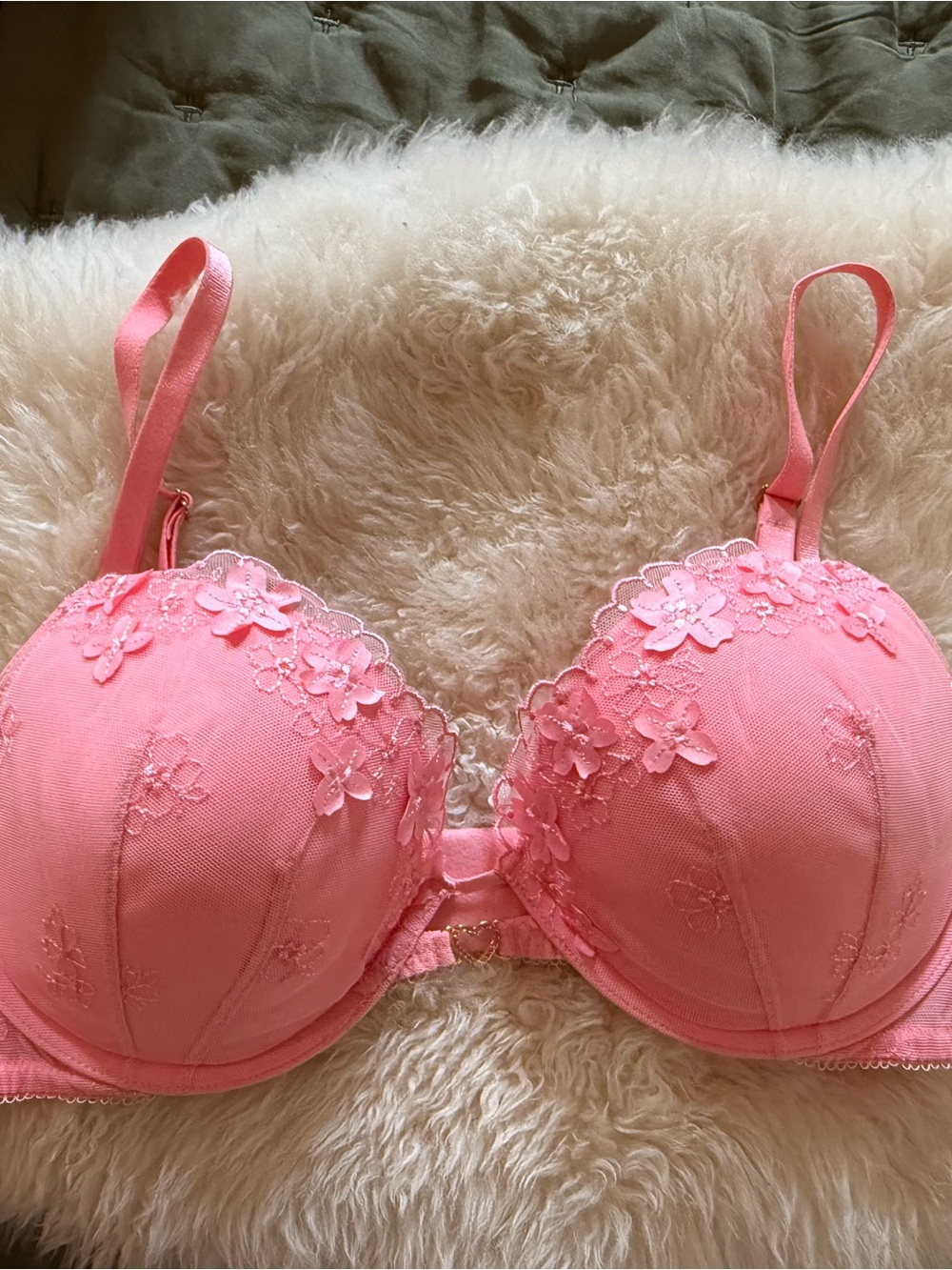 Victoria's Secret Pink Floral Lace Push-Up Bra